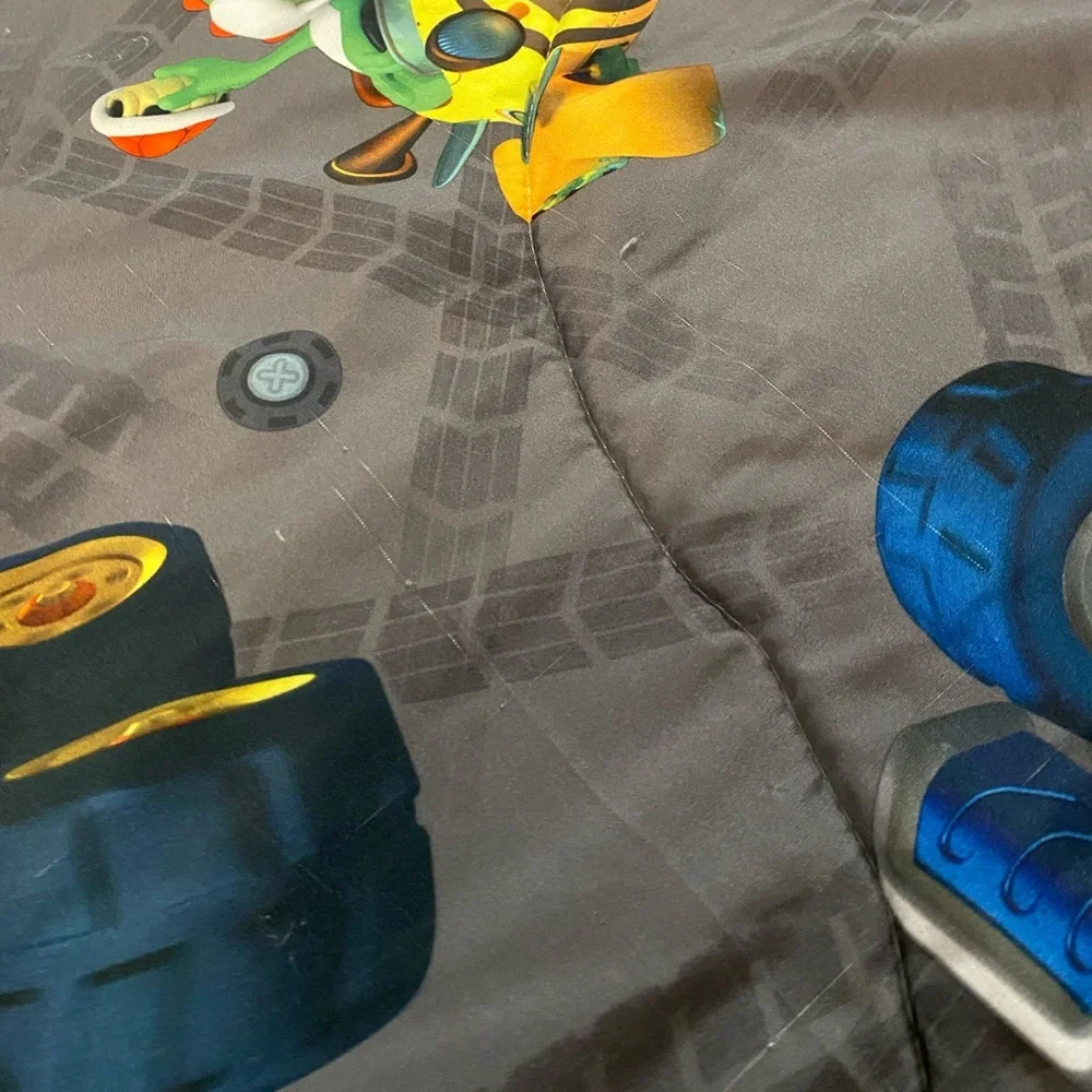 Mario Kart 7 Twin Size Bedding Reversible Comforter 64X86 Mario Bros Blanket